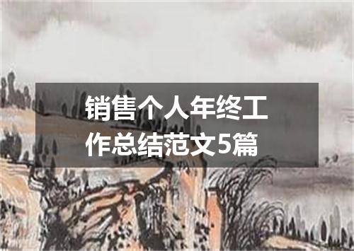 销售个人年终工作总结范文5篇