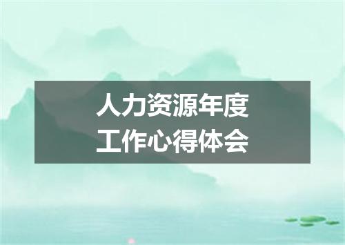 人力资源年度工作心得体会