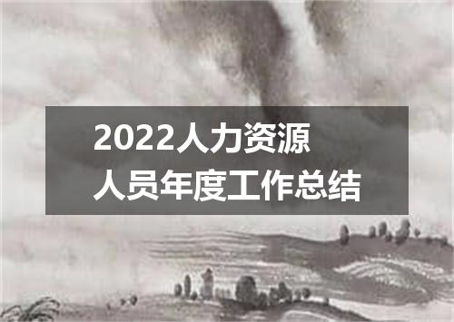 2022人力资源人员年度工作总结