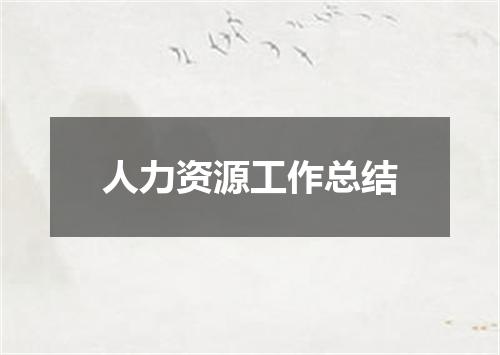 人力资源工作总结