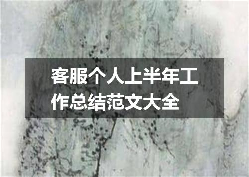 客服个人上半年工作总结范文大全