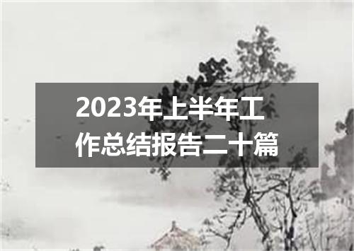 2023年上半年工作总结报告二十篇
