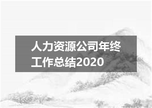 人力资源公司年终工作总结2020