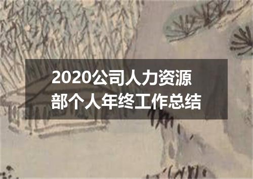 2020公司人力资源部个人年终工作总结