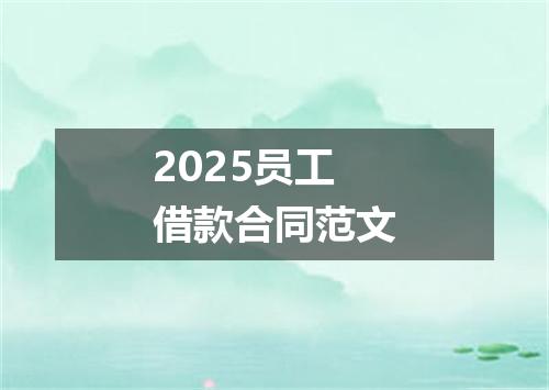 2025员工借款合同范文