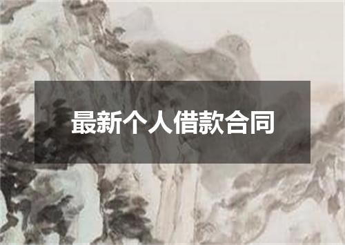 最新个人借款合同