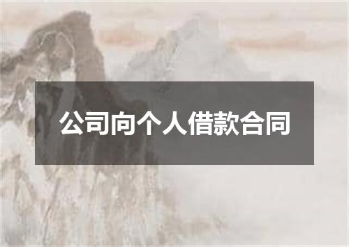 公司向个人借款合同