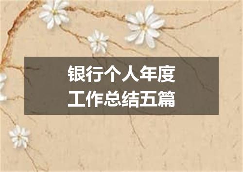 银行个人年度工作总结五篇
