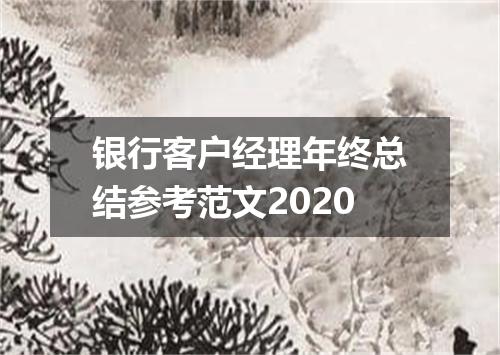 银行客户经理年终总结参考范文2020