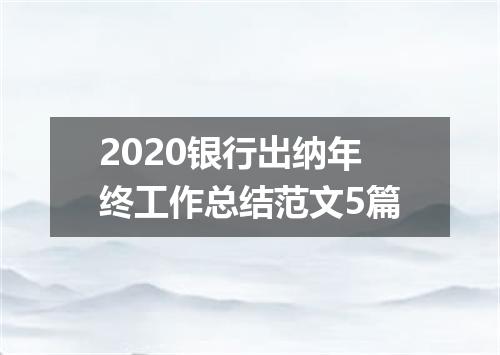 2020银行出纳年终工作总结范文5篇