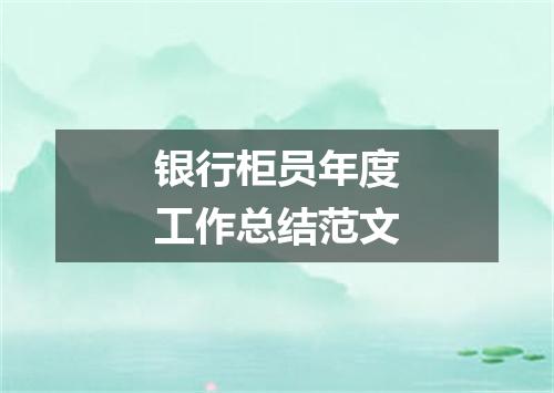 银行柜员年度工作总结范文