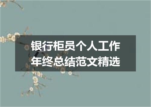 银行柜员个人工作年终总结范文精选