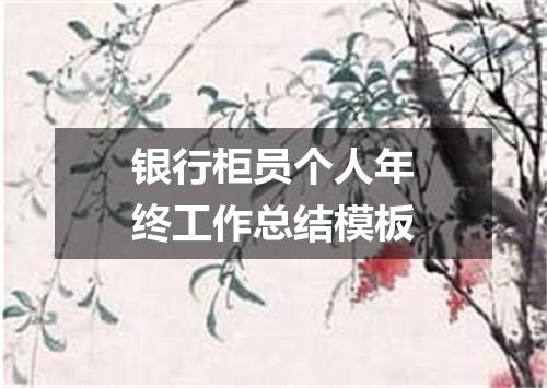 银行柜员个人年终工作总结模板