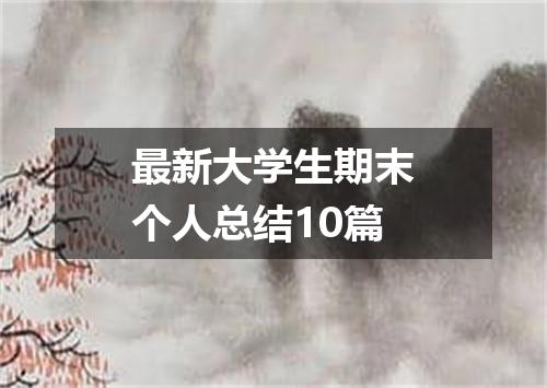 最新大学生期末个人总结10篇