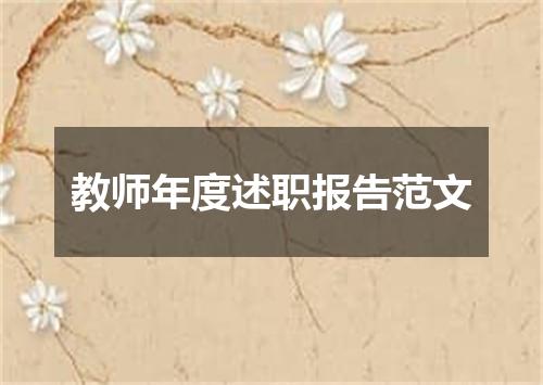 教师年度述职报告范文