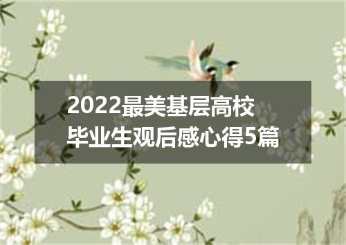 2022最美基层高校毕业生观后感心得5篇