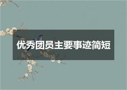 优秀团员主要事迹简短