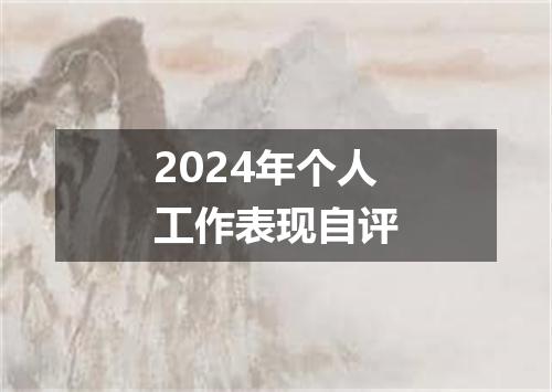 2024年个人工作表现自评