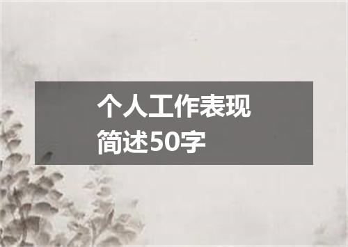 个人工作表现简述50字