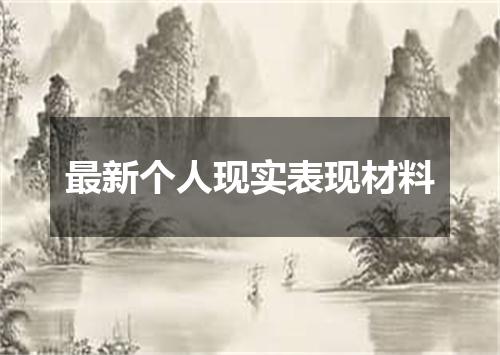 最新个人现实表现材料