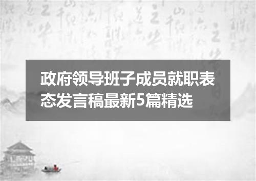 政府领导班子成员就职表态发言稿最新5篇精选
