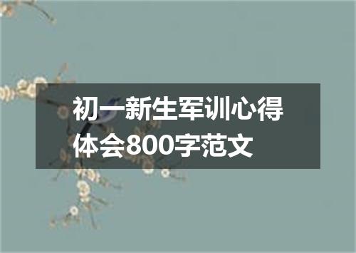 初一新生军训心得体会800字范文
