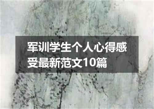 军训学生个人心得感受最新范文10篇