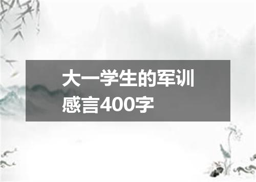 大一学生的军训感言400字