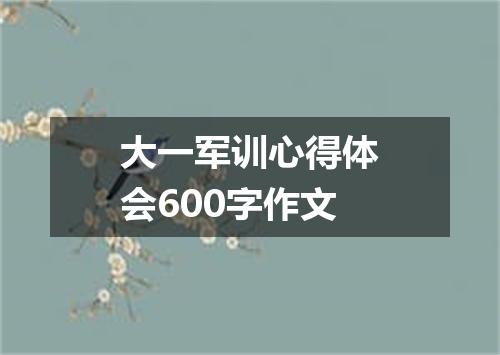 大一军训心得体会600字作文