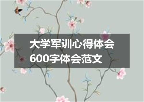 大学军训心得体会600字体会范文