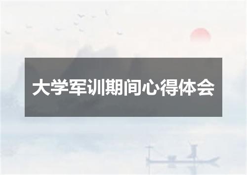 大学军训期间心得体会