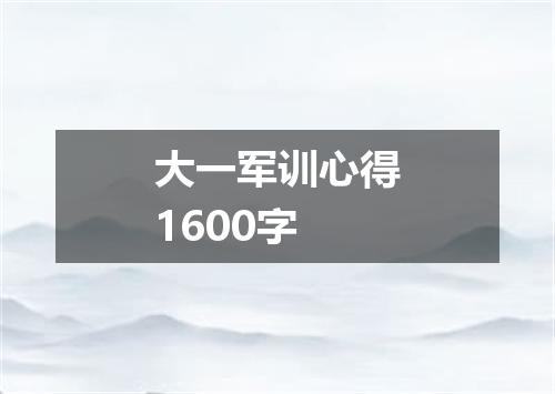 大一军训心得1600字