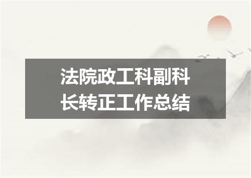 法院政工科副科长转正工作总结