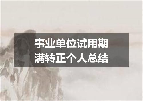 事业单位试用期满转正个人总结