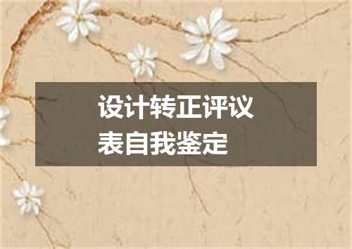 设计转正评议表自我鉴定