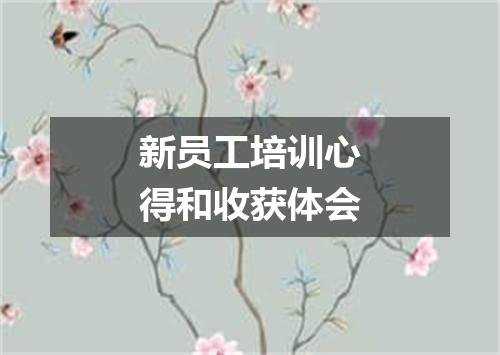 新员工培训心得和收获体会