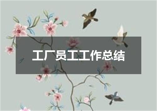 工厂员工工作总结