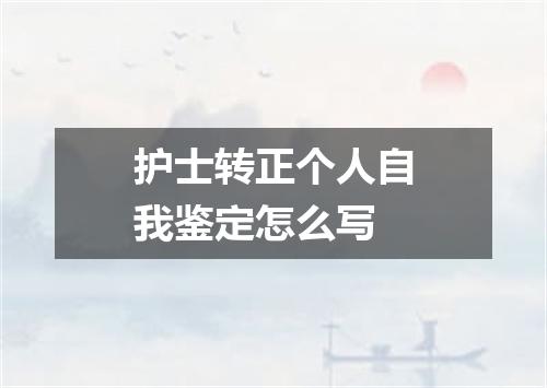 护士转正个人自我鉴定怎么写