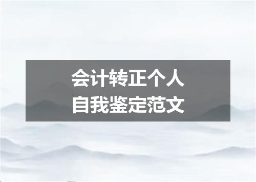 会计转正个人自我鉴定范文