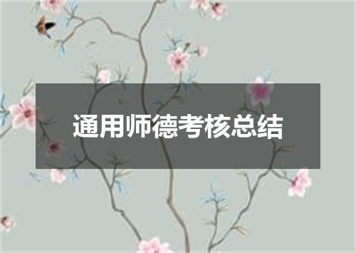 通用师德考核总结