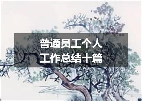 普通员工个人工作总结十篇