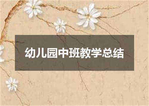 幼儿园中班教学总结