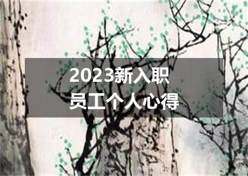 2023新入职员工个人心得