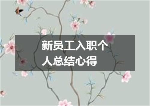 新员工入职个人总结心得