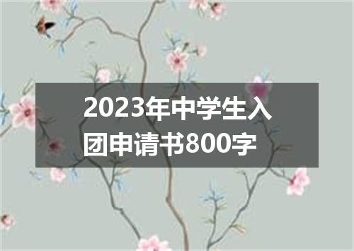 2023年中学生入团申请书800字