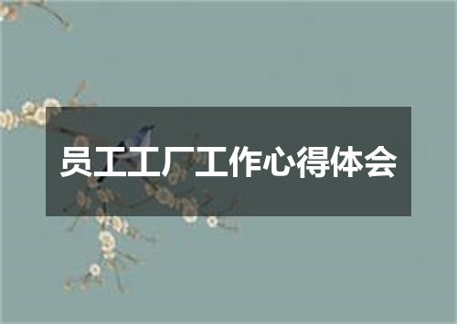 员工工厂工作心得体会