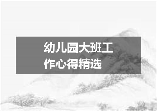 幼儿园大班工作心得精选