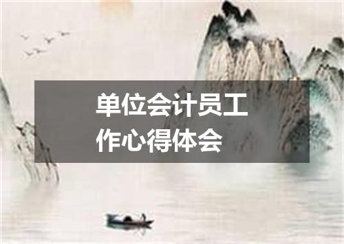 单位会计员工作心得体会