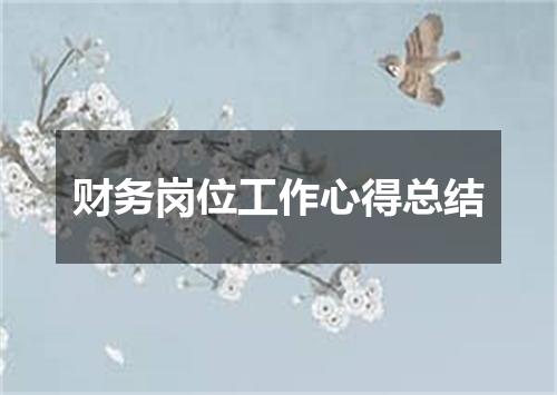 财务岗位工作心得总结