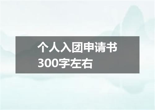 个人入团申请书300字左右